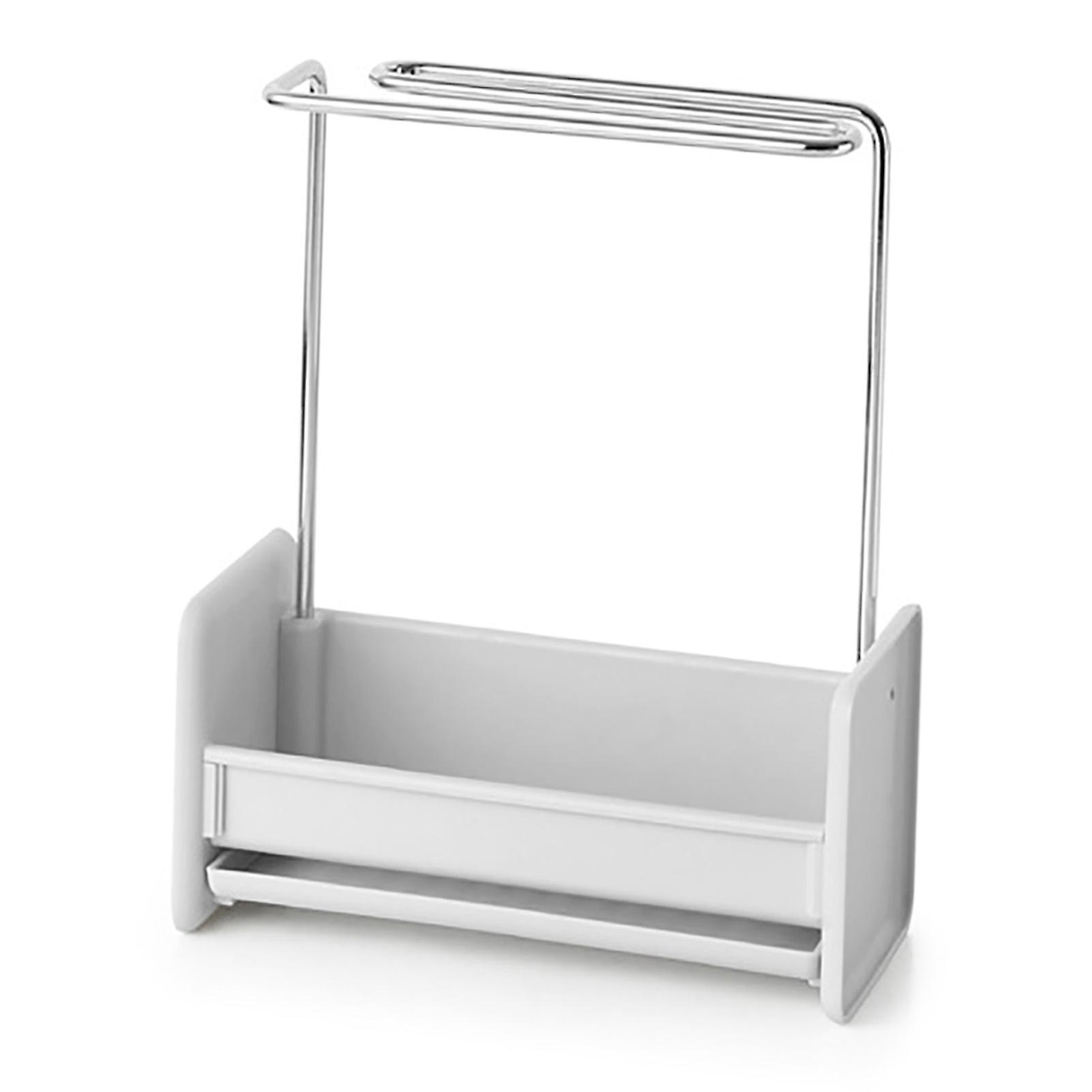 Compact ABS Dishcloth Drying Rack with Detachable Soap & Sponge Organizer