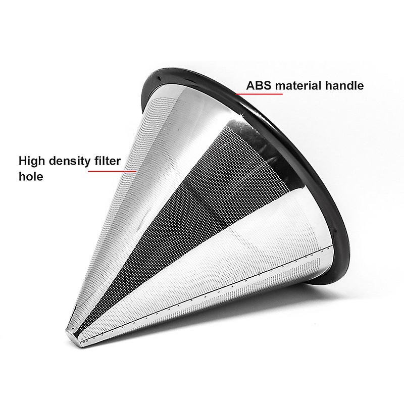 Stainless Steel Pour Over Coffee Filter Reusable Paperless Cone Dripper for Coffee Maker
