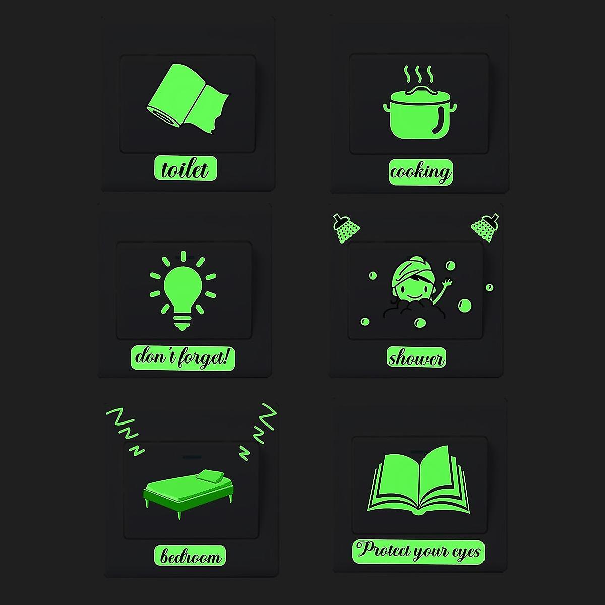 Luminous Sticker, Wall Sticker, Creative PVC Switch Sticker Waterproof Removable Decorations Wall St