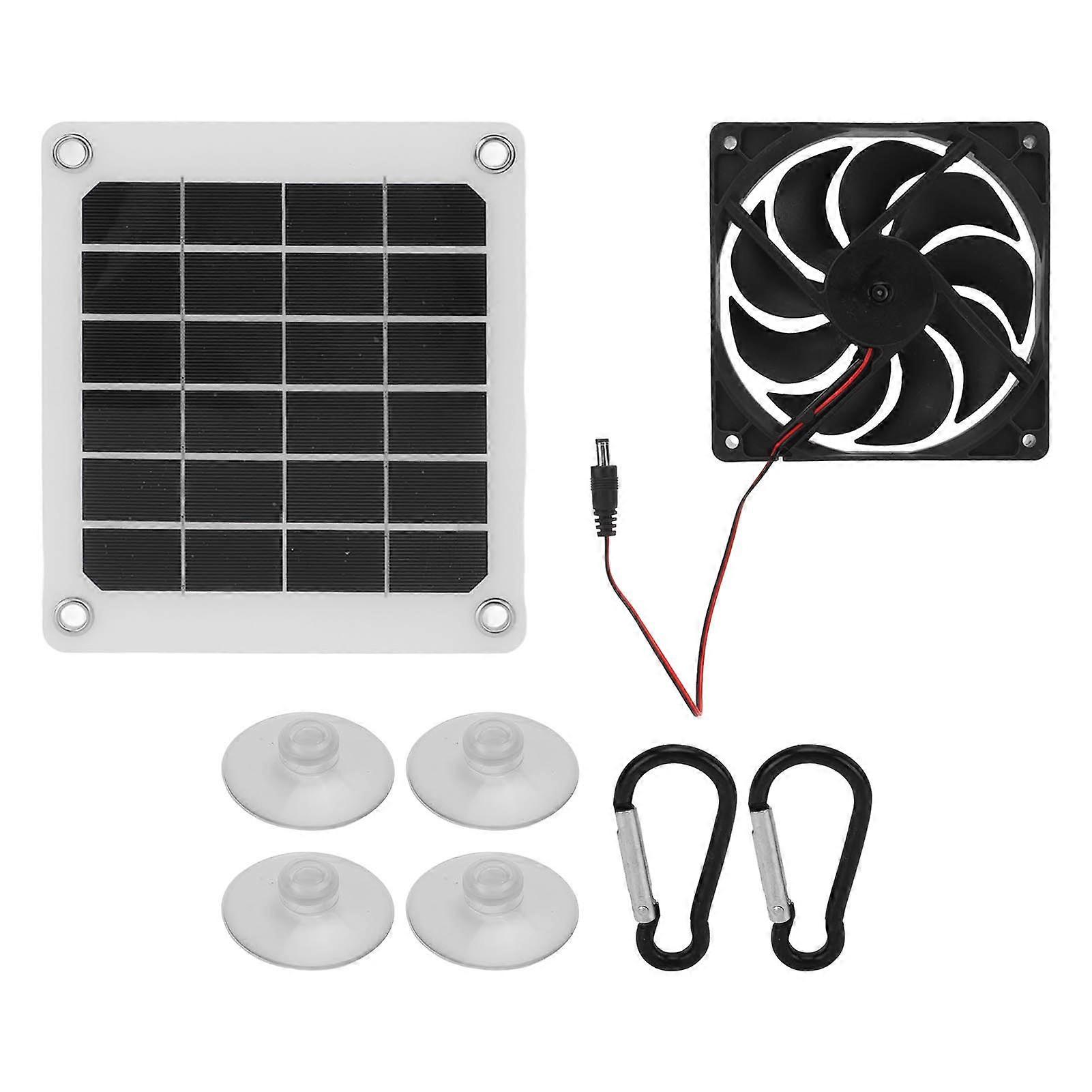 10W Solar Powered Exhaust Fan 5V Waterproof Portable Monocrystalline Silicon Solar Panel Ventilator for RV E2U211