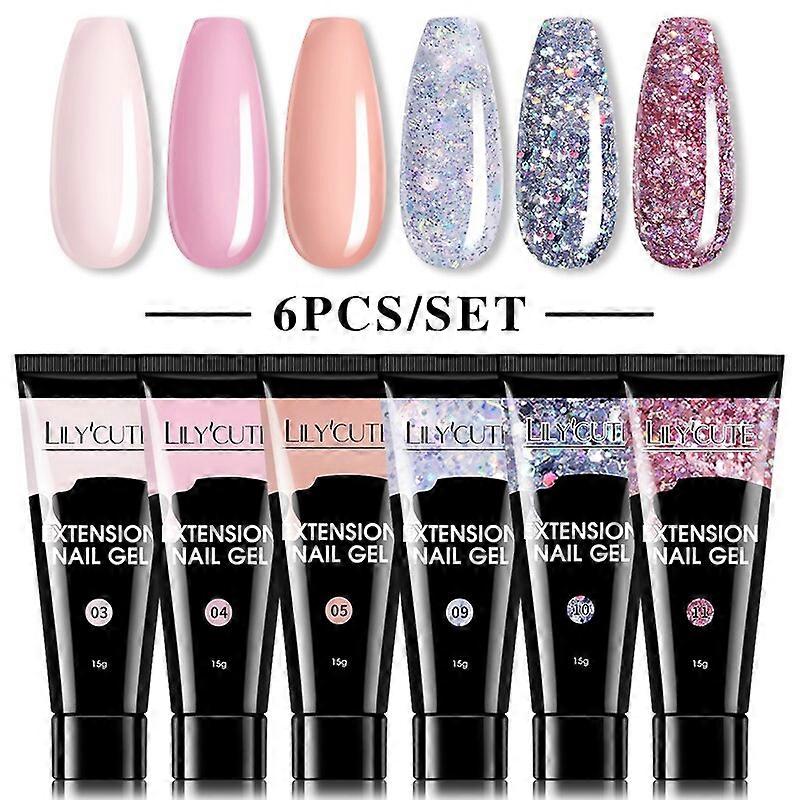Manicure Set 15ML Extension Gel Nail Polish Kit Semi Permanent UV Varnish Finger Quick Extend Mold Nail Art Tool55226-1