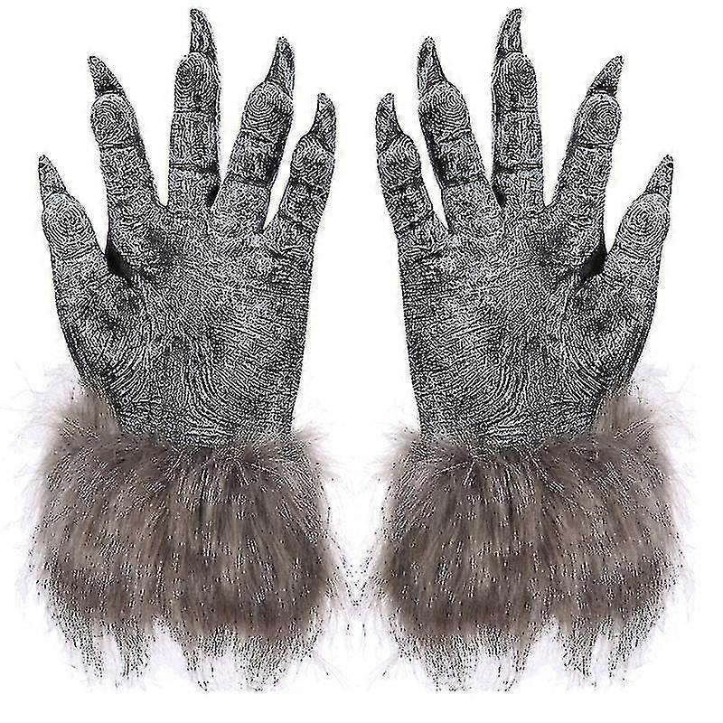 1 زوج قفازات الذئب قناع الهالوين الحيوان قناع مجموعة المستذئب تنكر الذئب (الحجم: L ، اللون: أسود)