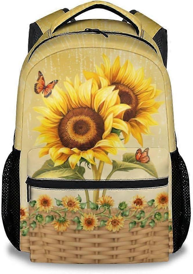 حقيبة ظهر عباد الشمس للأولاد للمدرسة ، حقائب ظهر ملونة مقاس 17 بوصة للأطفال ، حقيبة كتب جميلة للسفر