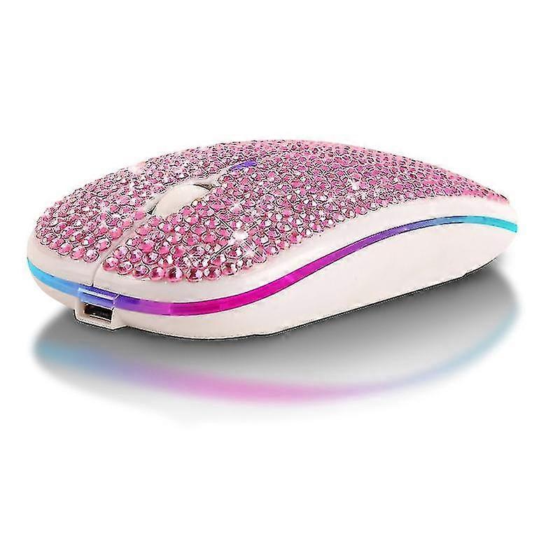 Rhinestone Crystal Rechargeable Wireless Dual Mode 2in1 Bluetooth-compatible 5.0 + 2.4ghz 1600dpi Led Mouse Optical Mice For Notebook Computer Pc Lapt