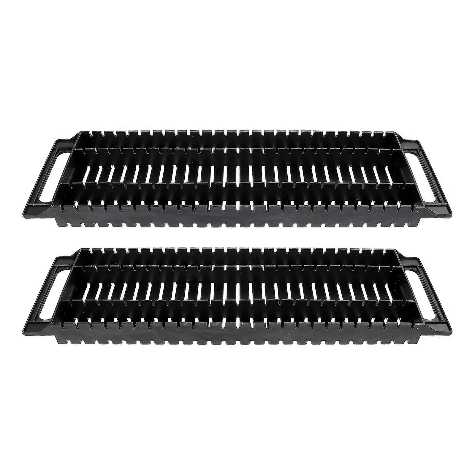 2Pcs Dual-ear Anti-static Bar Rack 25-slot Circuit Board PCB Rack Anti-static Bar Frame Black