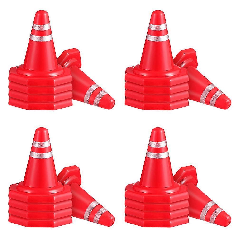 24pcs Mini Traffic Cones Funny Road Fence Traffic Cones Miniature Scene Accessories