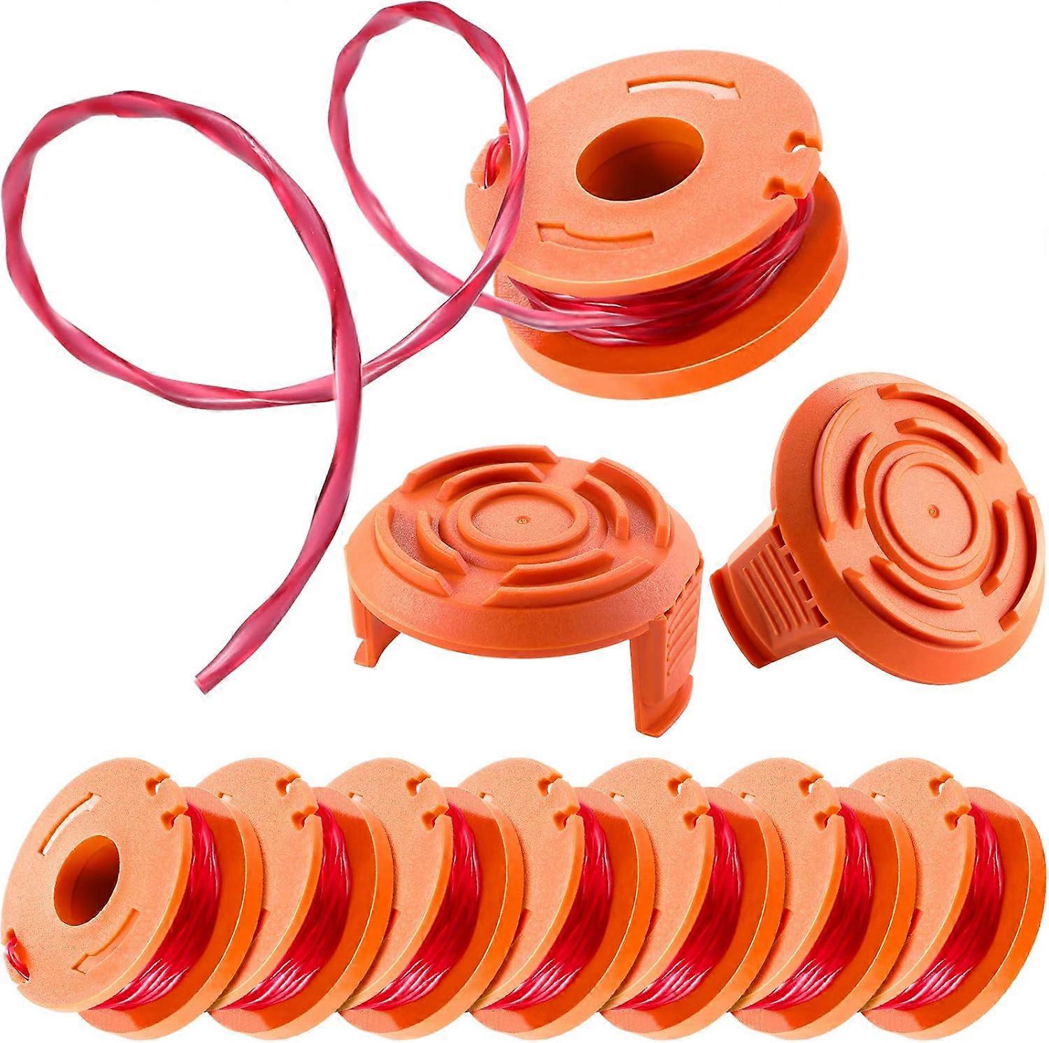 Trimmer Line Replacement Spool For Grass Trimmer And Grass Trimmer Spool Cap Trimmer Spool Cap, Fits Worx Wg180 Wg163 Wa0010 (10)