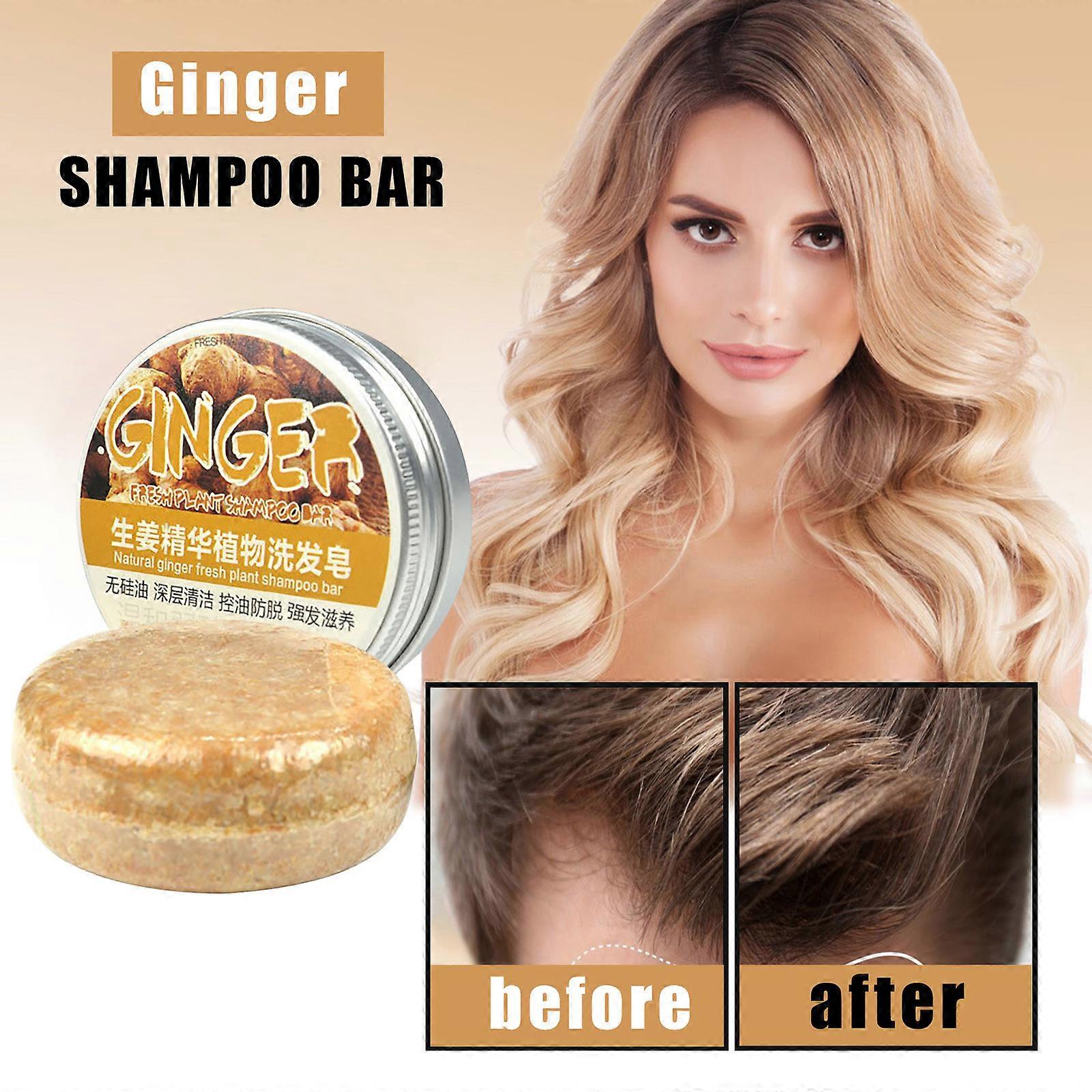 Ginger Shampoo Soap Refreshing Anti-dandruff Oil- Smoothing Hair Nourishing Scalp FLYE4432
