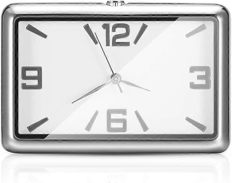 Car Dashboard Clock, Car Clock Quartz Clock Beautiful Car Decoration Watch Ornaments Mini Style Stick-On (White)