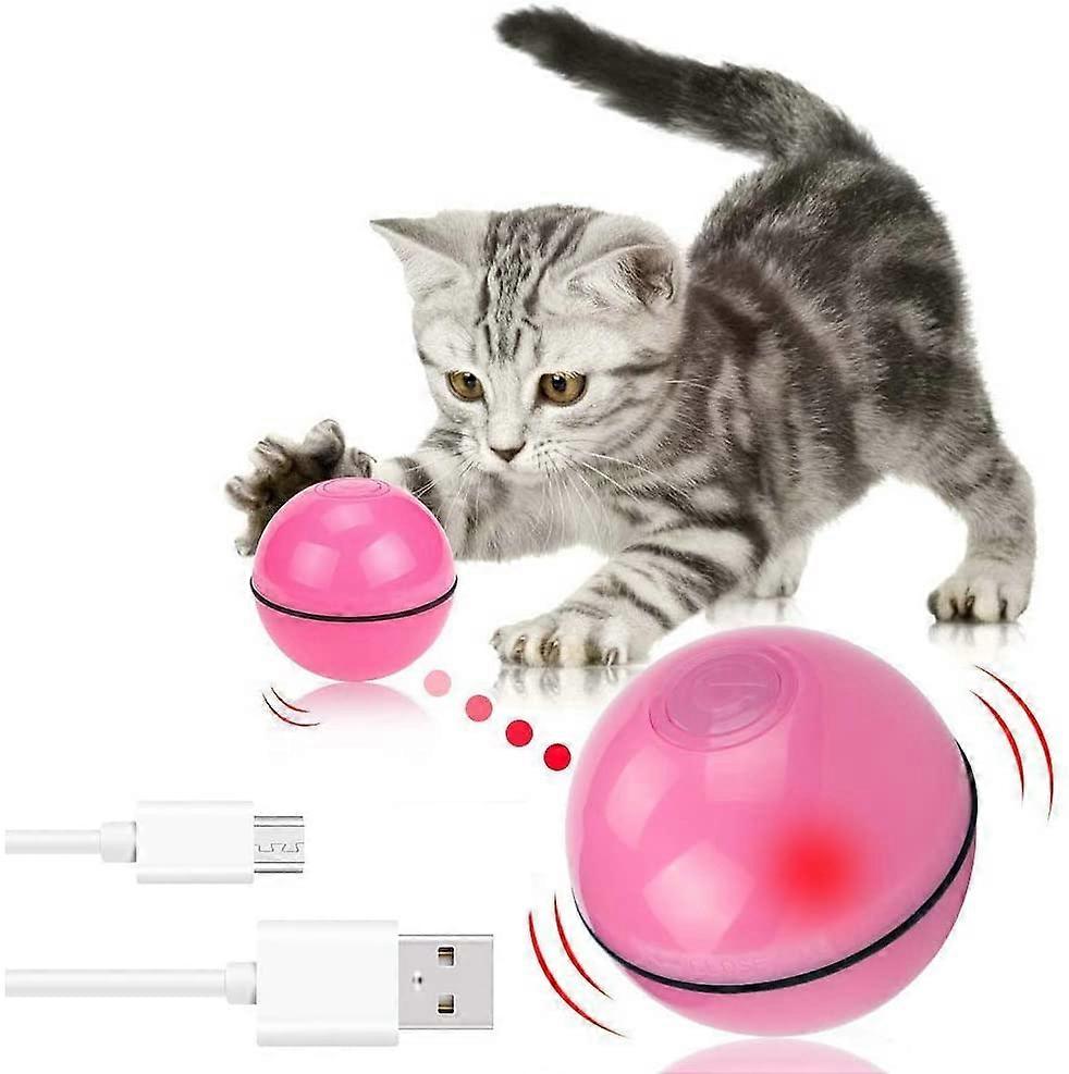 Electric Cat Ball Interactive Toy For Auto Roll Ball With LED Light USB Charging