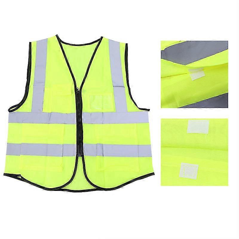 High Visibility Industrial Safety Vest Reflective Hi Vis Vest With Reflective Stripes Green