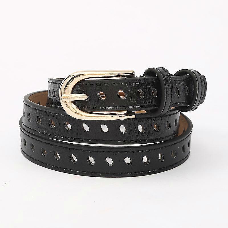 Hollow decoration women's thin belt belt buckle belt has holes all over the belt body] Simple and versatile women's belt