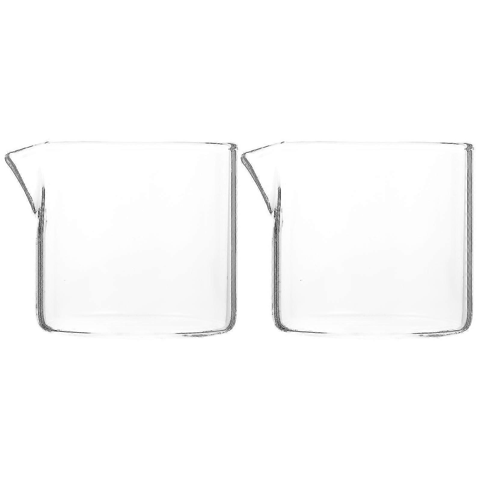 2pcs Petites cruches de lait en verre Tasses à café Tasses à lait tasses à lait en verre