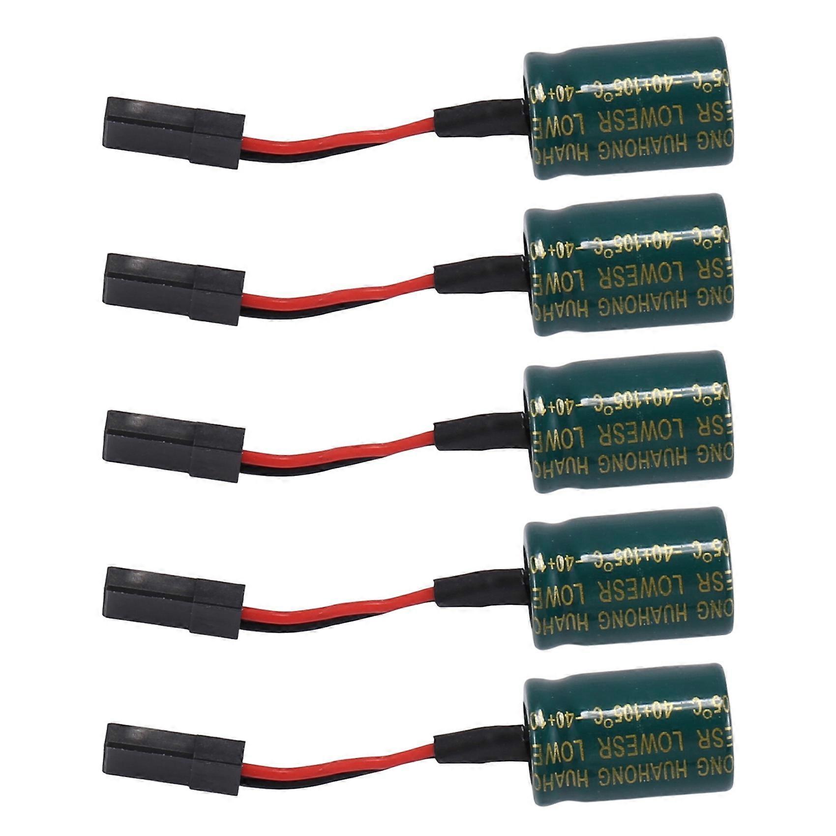 5Pcs 3300UF 16V Voltage Protector A3 Flight Control Receiver Large Capacitor Protector with Plug for RC Drones FUTABA