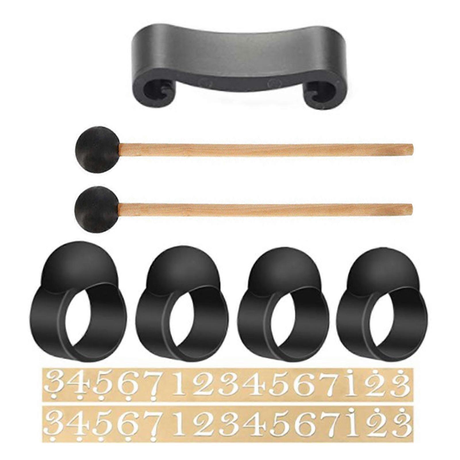 9-Piece Tongue Drum Accessories Set Tank Drum Attachments with Mallets Finger Picks Sleeves Notes Stickers for Hand/Frame/Shaman Drums (Tongue Drum No