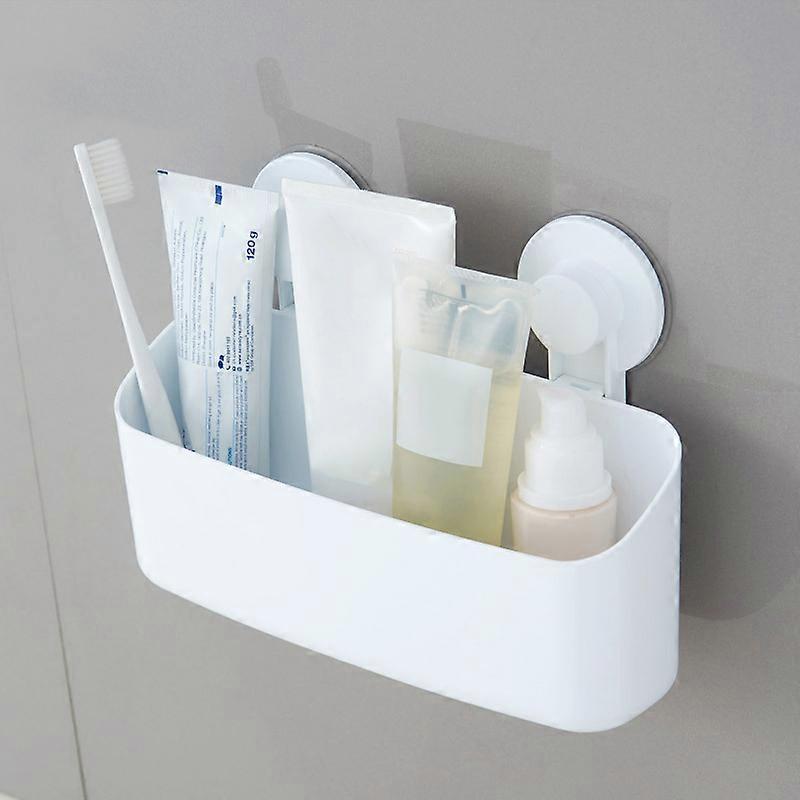 Bathroom Toothbrush Toothpaste Stand Organizer Plastic Suction Cup Punch Free Storage Rack