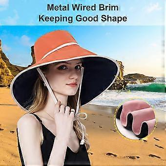 Super Wide Brim Women Sun Hat Cotton Floppy Packable  display picture 1