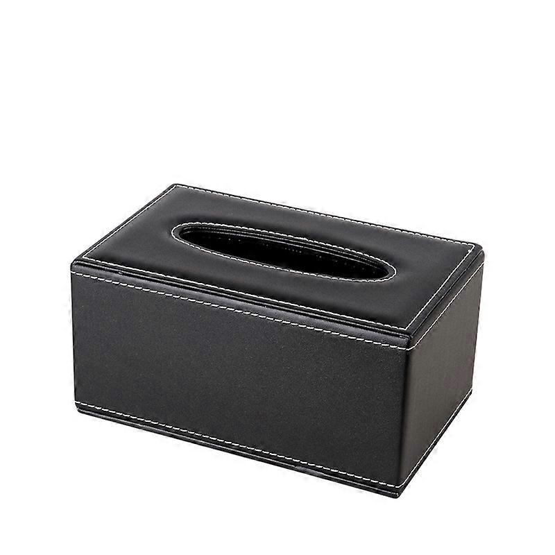 Tissue box, leather, rectangular, for home, office, car, (black),2024 Ping