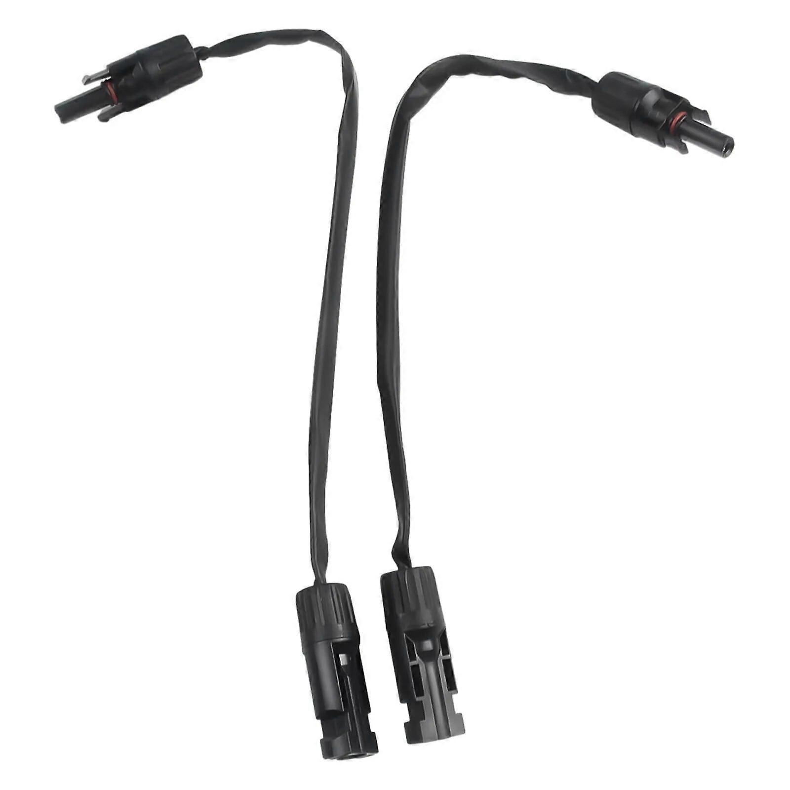 2PCS PV Solar Cable 35cm Non Hole In-line Feedthrough 4/6mm Socket Photovoltaic Connectors For Solar Panels Micro Inverters