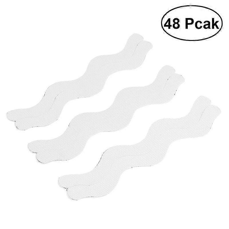 48pcs Non Wave Pattern Strips Stickers For Bath Shower (white)