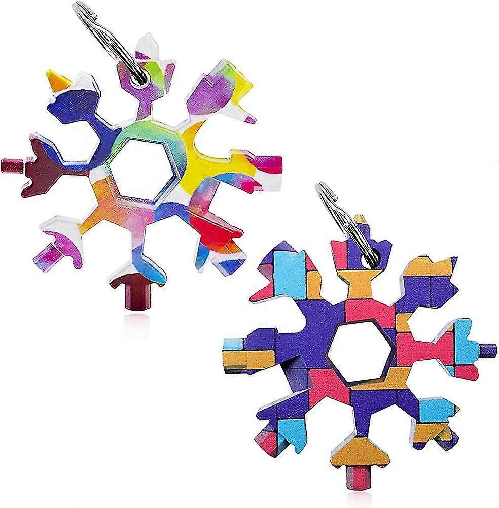 2 Pack 18 In 1 Multi-tool Stainless Steel Snowflake