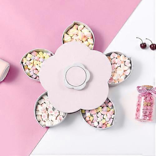 Creative Flowerlike Rotating Candy Tray Lazy Snack Nuts Box