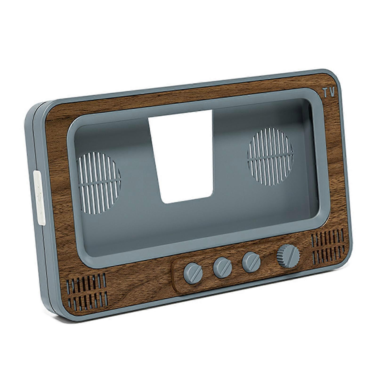 Retro Tv Shape Phone Stand With Speaker Multi-function Tabletop Phone Stand For Home Room Office