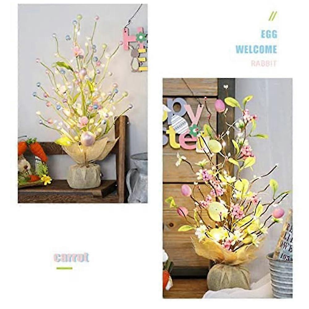 Verlichte Paasboom - Amber Takken, Flexibele Eierhangers, Compact Display Stand, Rustige Interieur Details | Valentijnsdag Lente-Tafelvitrine, Leeshoek, Ecl