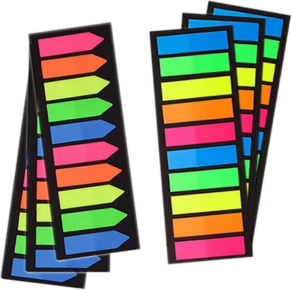 1200 Pieces Sticky Note Flags Page Markers Sticky Index Tabs Colored Fluorescent Translucent Page Marker Bookmarks (2 Designs)