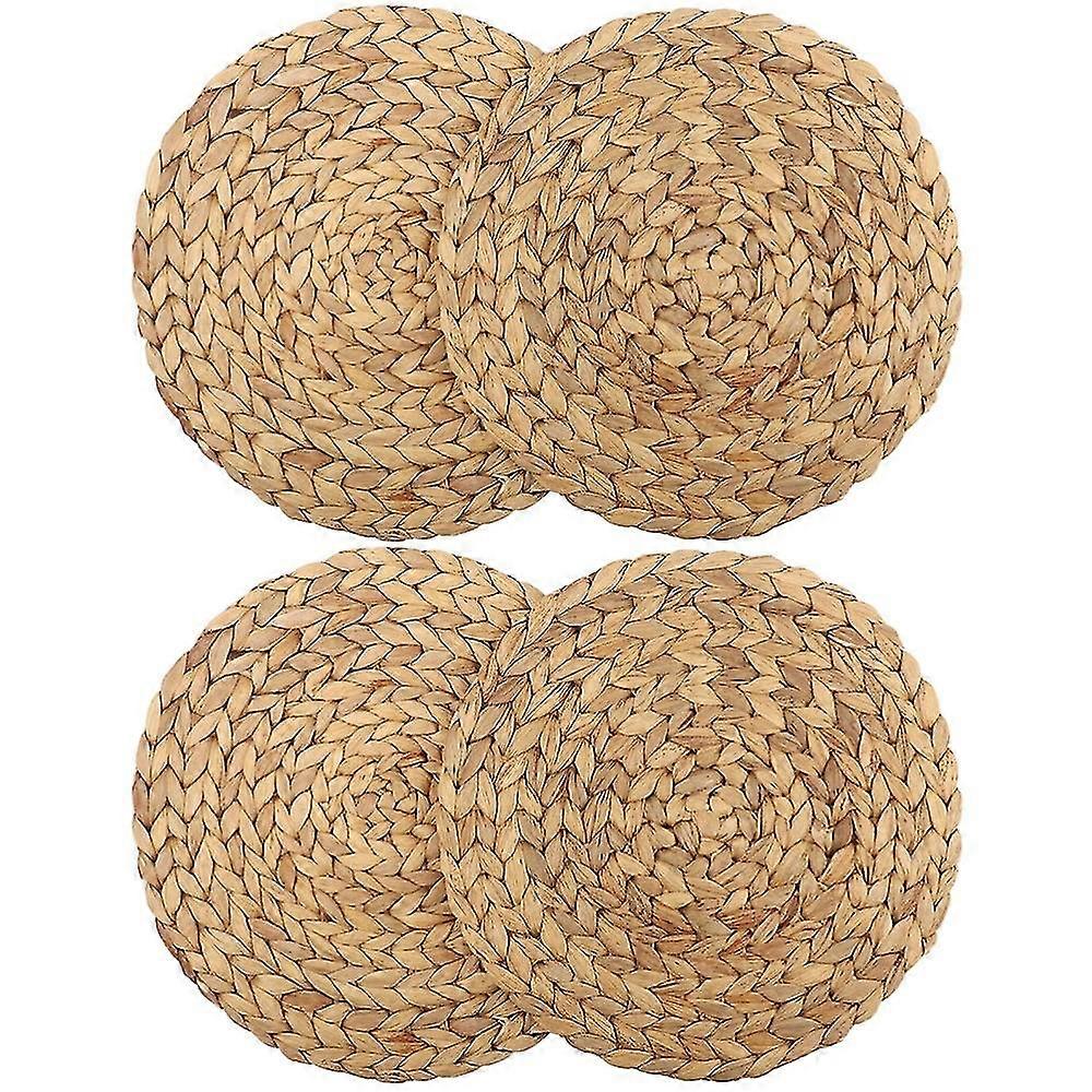 1pcs 30cm στρογγυλό υφαμένο στρώμα στρώμα μονωτή υφαντό χαλί θέσης