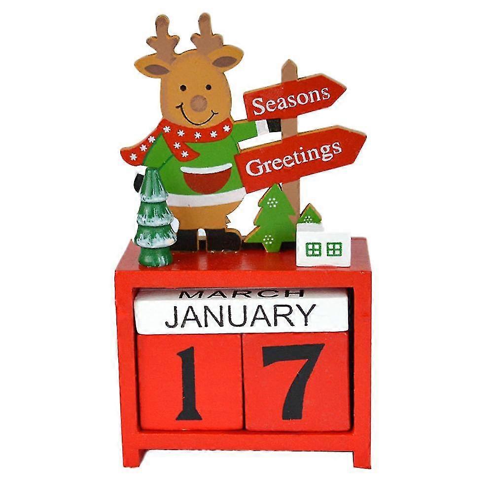 Christmas Countdown Advent Calendar With Number Wooden Blocks, Countdown To Christmas, Desk Calendar Wooden Calendar