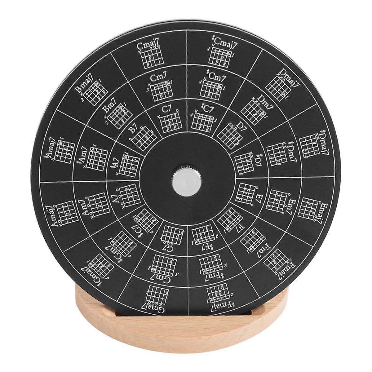Guitar Chord Wheel, Melody Tool with Base for Learning Guitar Chord Progression Transpose Fingering