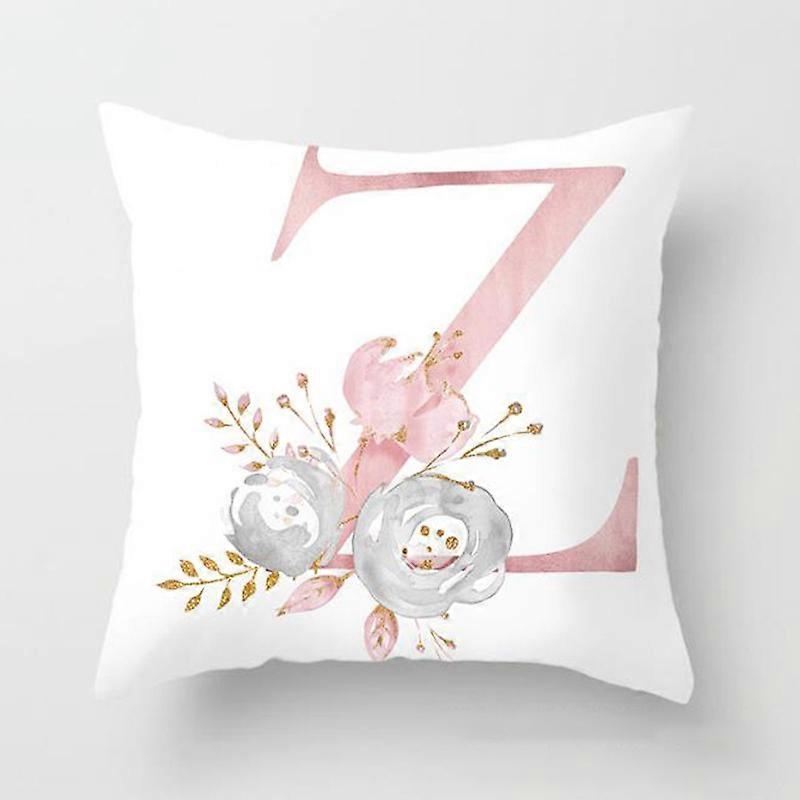 Alphabet Letters Pillowcase Square Cushion Cover for Sofa Bed