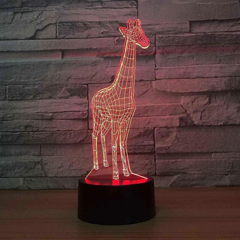Giraffe USB Insert Rechargeable 3D Illusion Lamp 16 Colors Change