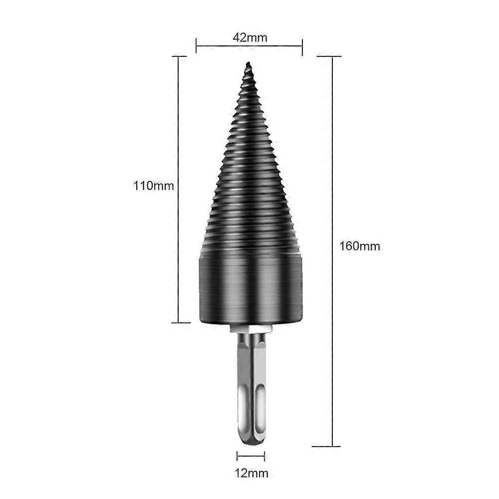Wood Splitter Drill Bit Firewood Log Splitter Drill Bit Heavy Duty Drill Screw Cone Driver 32mm with Removable Square Shank