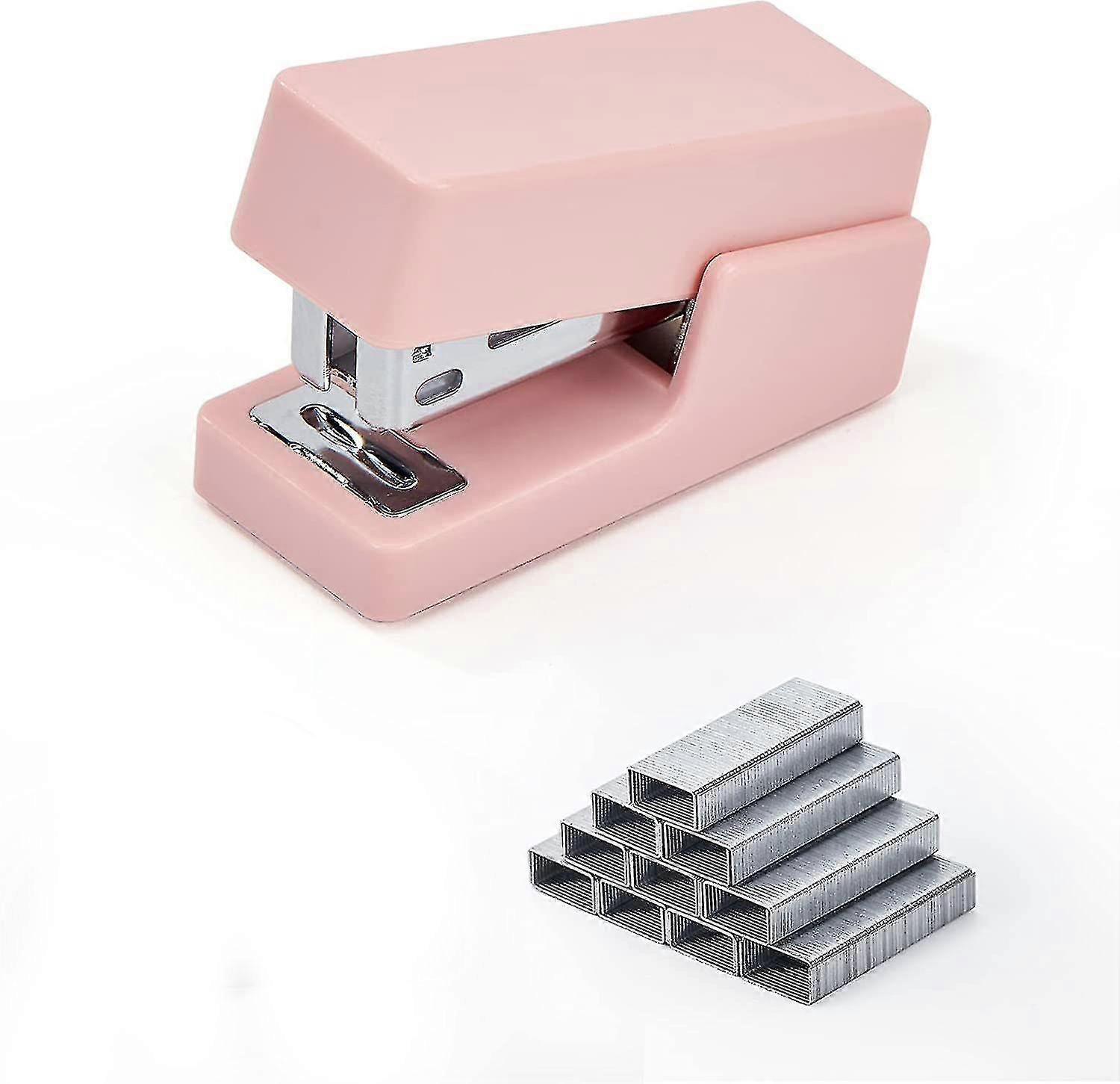 Mini Stapler, 20 Sheet Office Desktop Stapler With 1box Standard Staples,pink