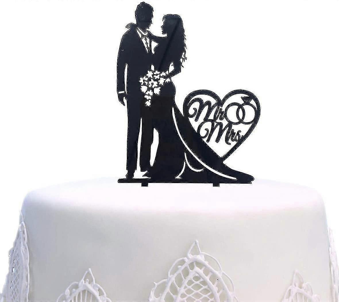 De heer en mevrouw cake topper acryl liefde bruidstaart topper grappige bruid en bruidegom taart topper, 1pc