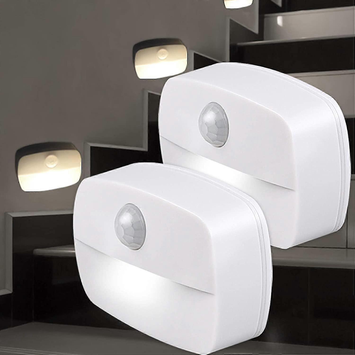 led night light, [2pcs] auto switch led pir, wall light, motion sensing closet light [energy class a++]