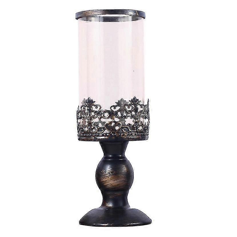 2 Pack Vintage Black Candle Holders