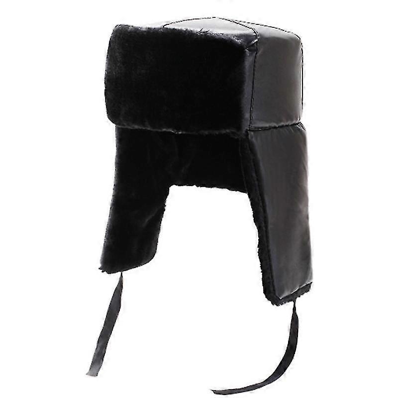 Unisex Aviator Hut Kunstleder Pilot Cap Winter Trapper Jagd Hut