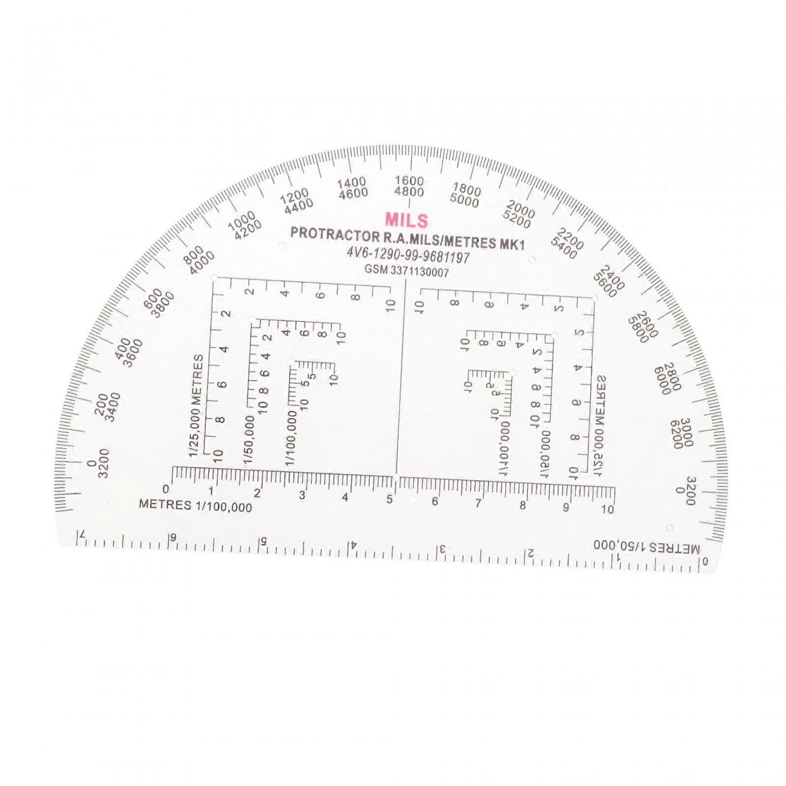 Reading Protractor Coordinate Grid Reader for Camping Measuring Architecture