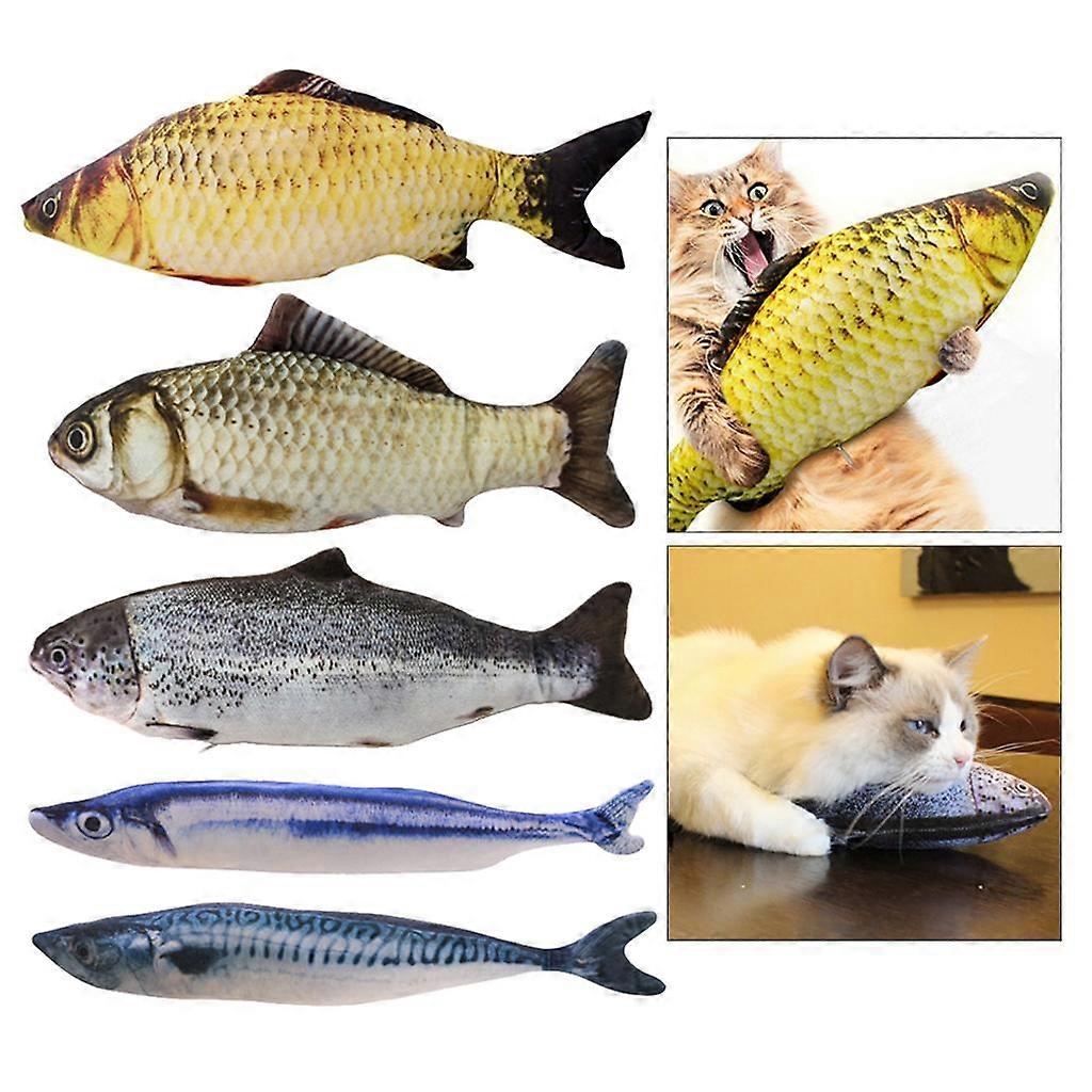 2xCat Wagging Fish Realistic Plush Toy Simulation Catnip Gift Style_A