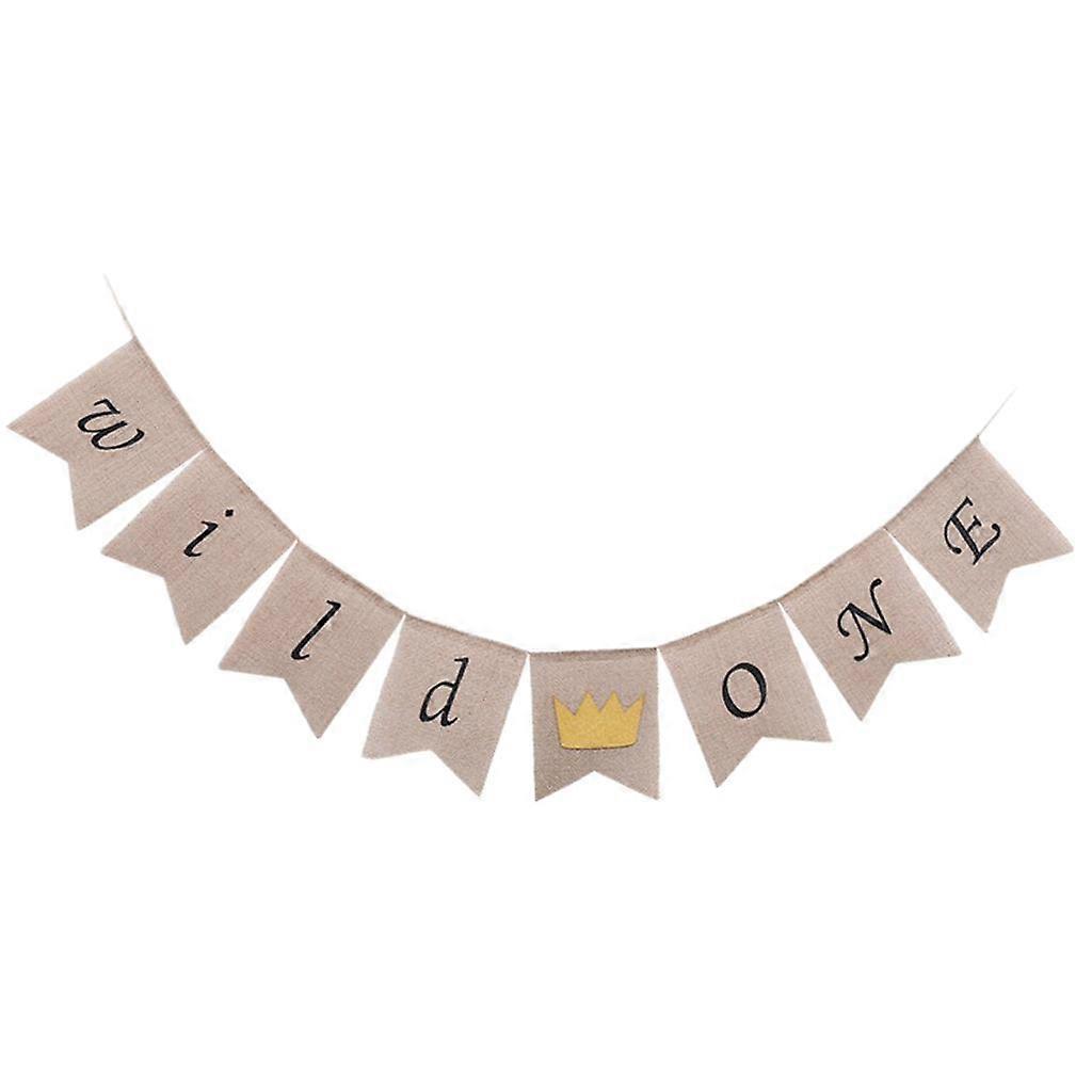 Wild One Crown Burlap Banner 2.2 Yard