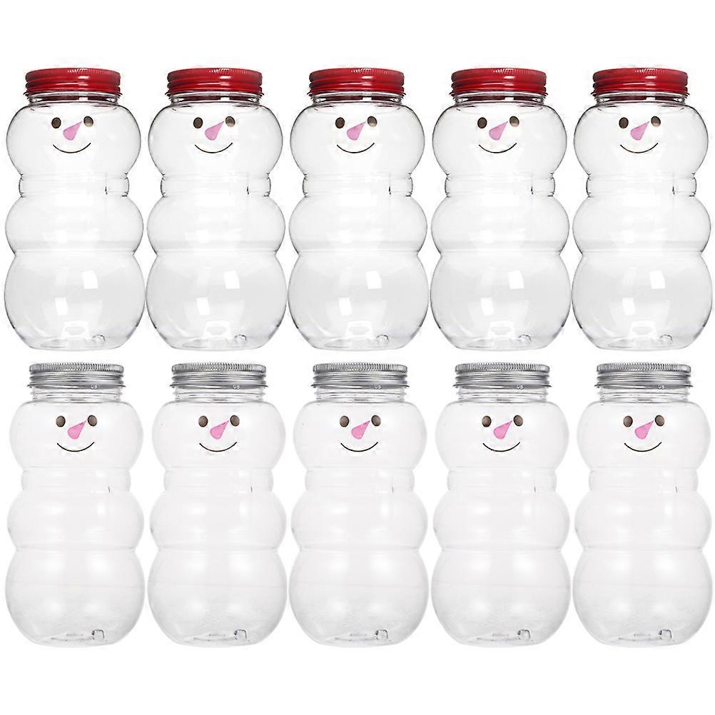 10Pcs Christmas Beverage Bottles Party Wrapping Bottles Empty Juice Bottles Milk Beverage Bottles Gift