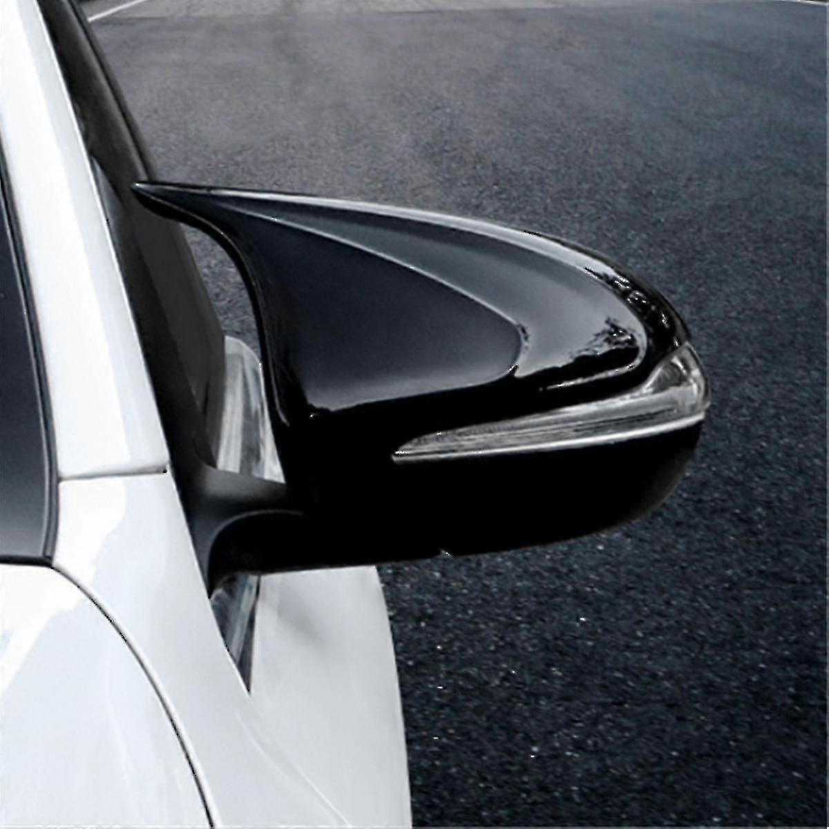 For W205 W213 W222 Gloss Black Horned Style Side Rear View Mirror Cover Trim A0998110122 A099811022