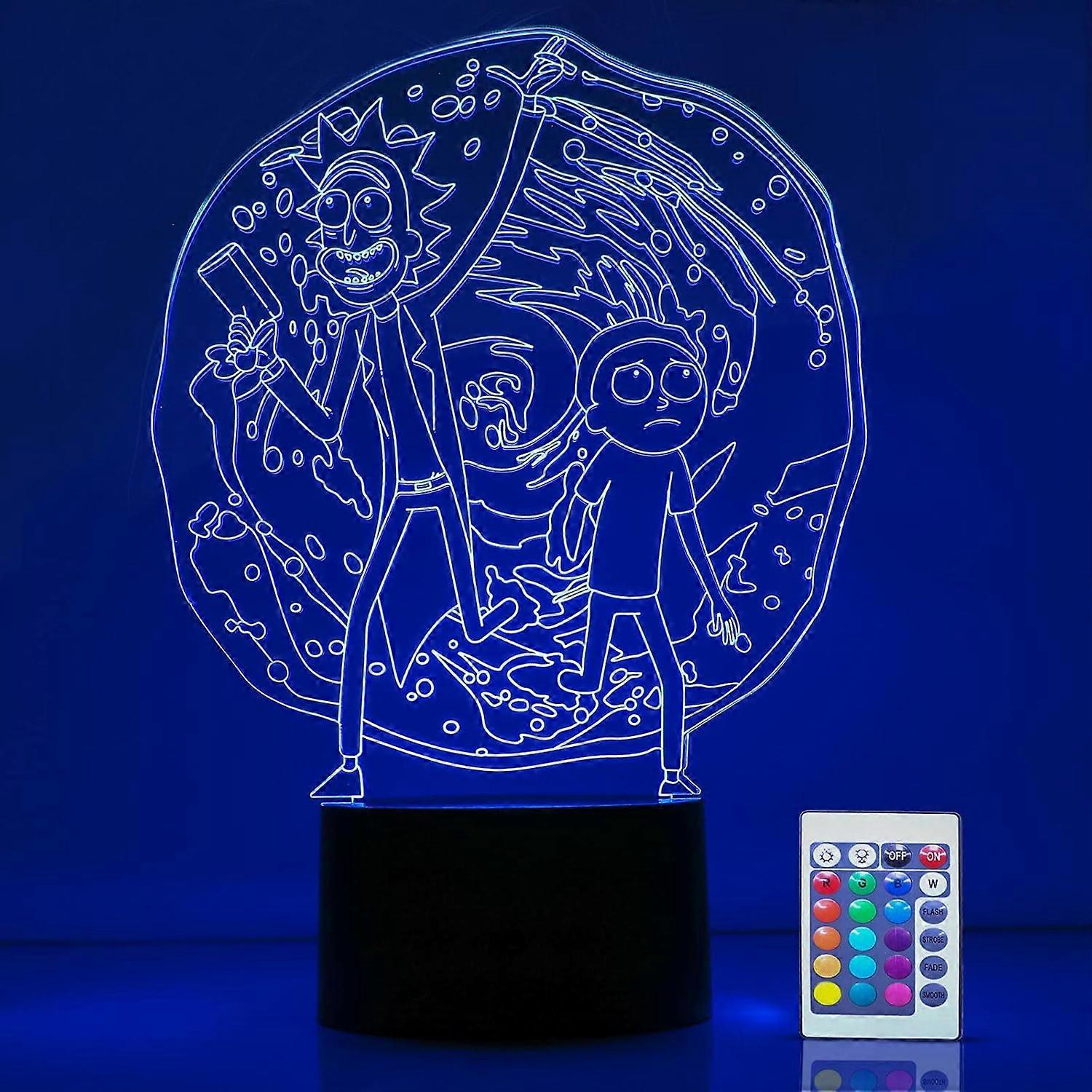 SCSYV 3D Nightlight for Kids and Scientist and Grandson's Adventures,3D Illusion Lamp 3-Pattern & 16 Colors Change Decor Night with Touch Remote Contr