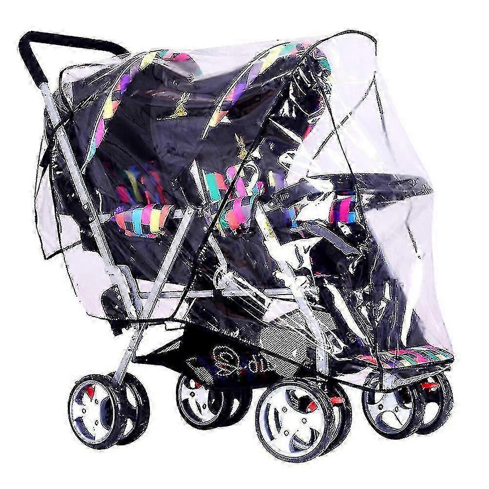 Double Stroller Rain Cover Tandem Stroller Raincoat Baby Weather Shield Universal Size Waterproof Windproofonly Includes Rain Cover