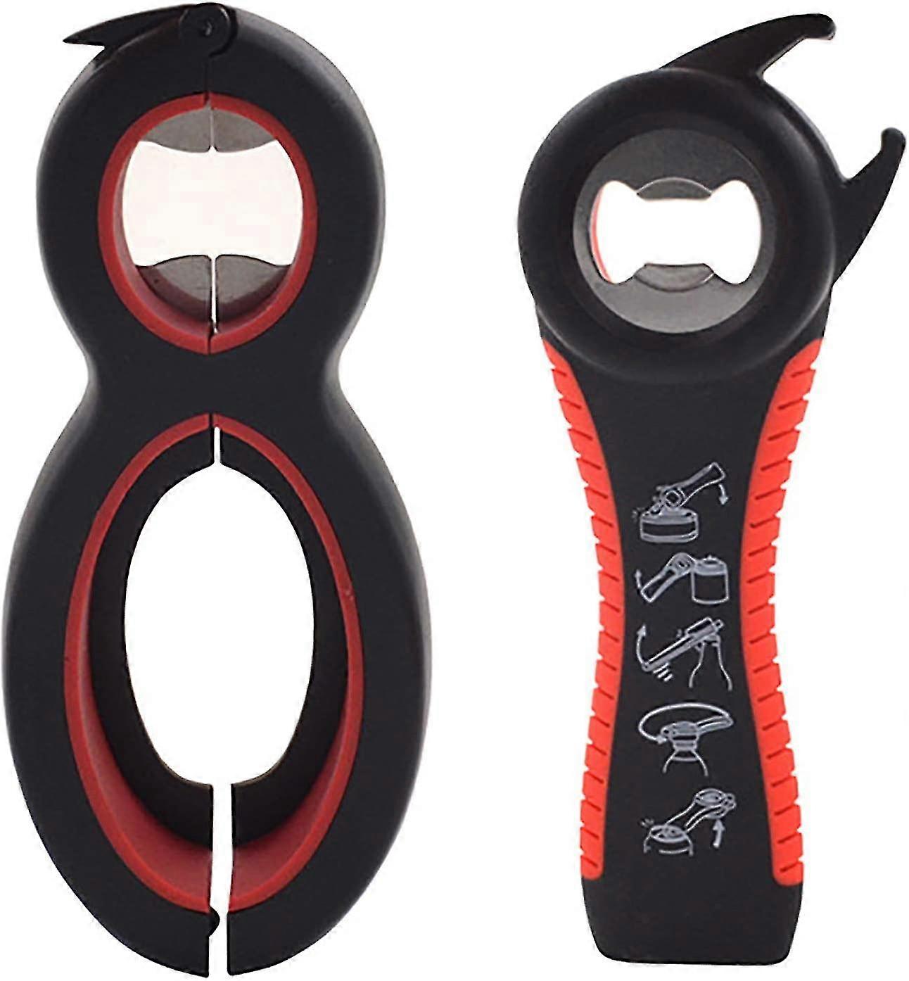 Multi-functional Bottle Opener, Bottle Opener For Can, Soda, Jar, Twist Off Lid, Bottle Caps And Pull Tabs, Designed For Weak Hands, Arthritis, Elderl