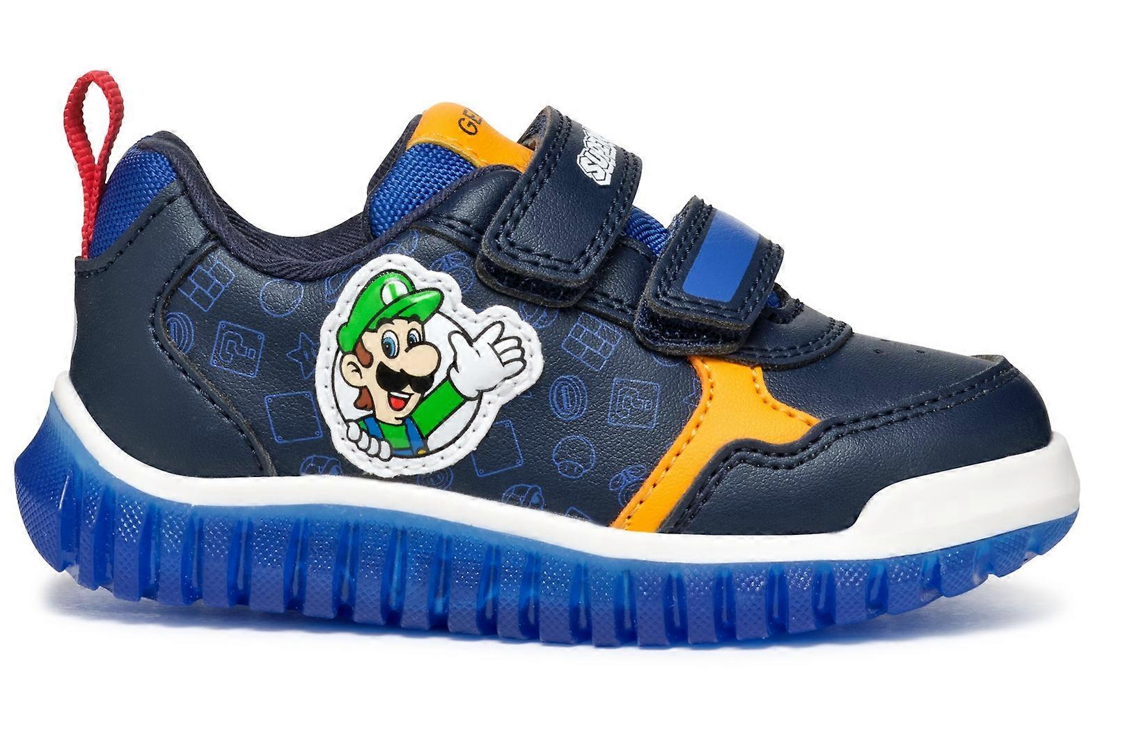 Geox Boys Lightyloo Mario Trainers Blue Red