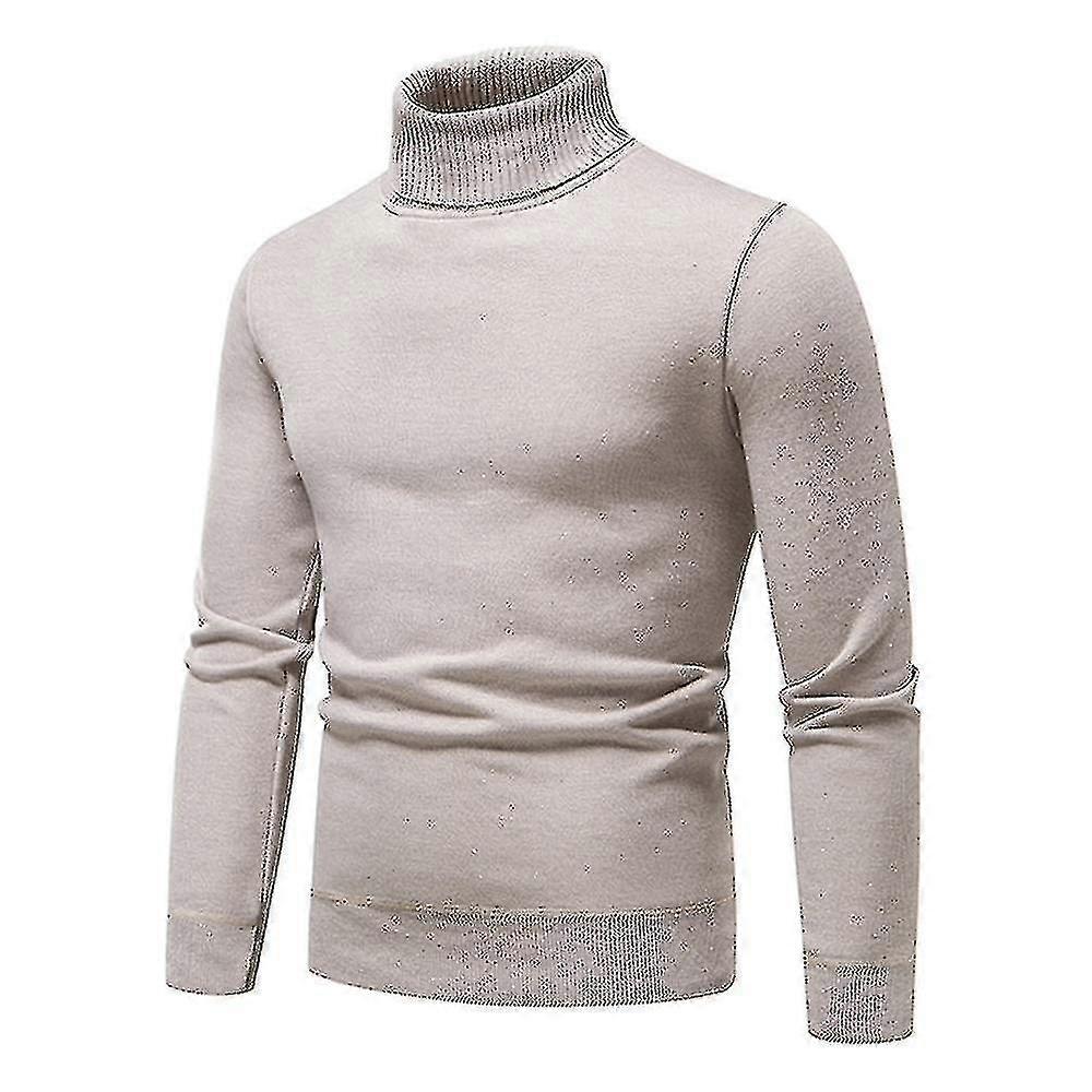 Pánské Plain Roll Neck Basic svetr Winter Slim Fit Thick Knit Warm Pullover Top